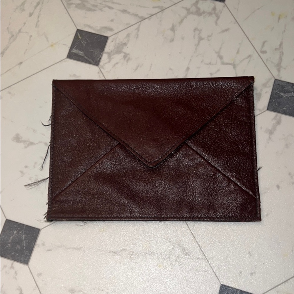 Elizabeth Arden Elegant Brown Leather Clutch